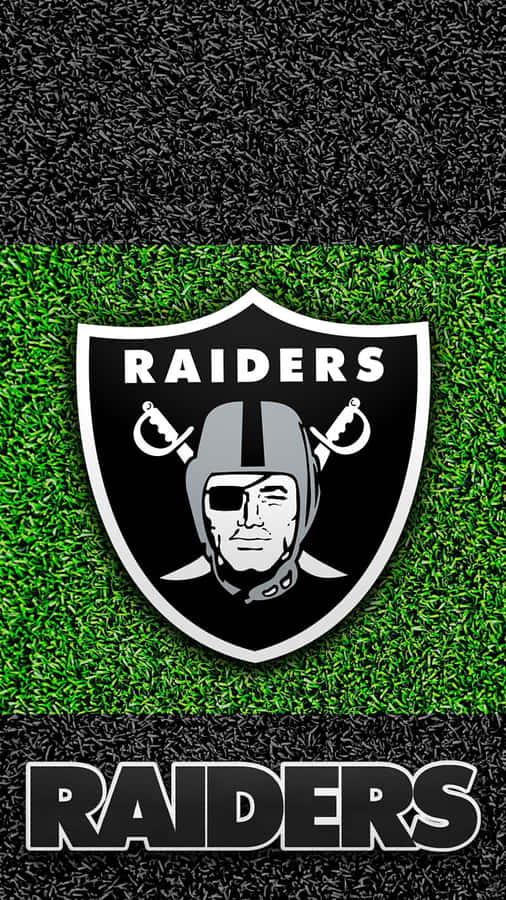 Raiders Football Team Logoon Grass Background Wallpaper