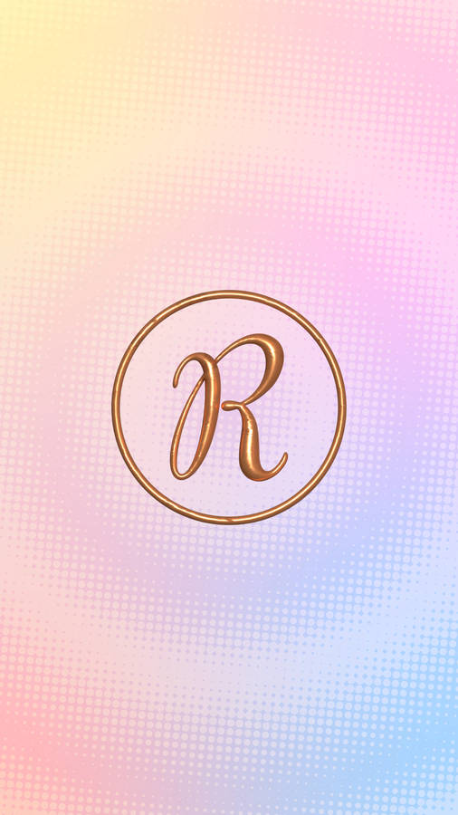 Rainbow Gold R Alphabet Wallpaper