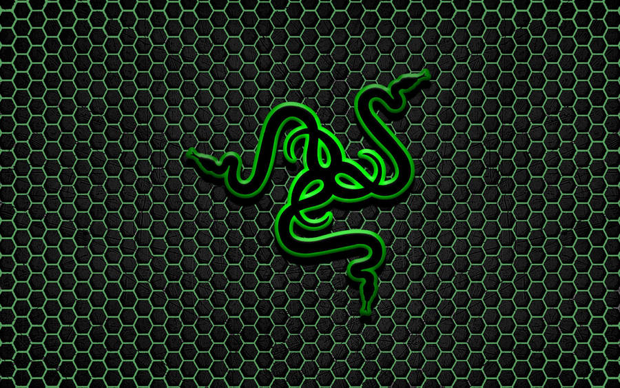 Razer Pc Logo With Hexagonal Background Wallpaper