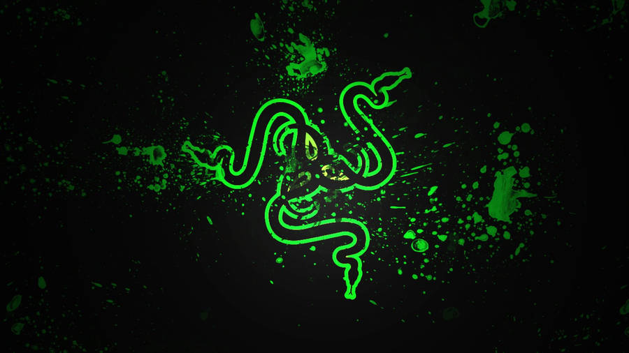 Razer Pc Logo With Splatter Design Wallpaper