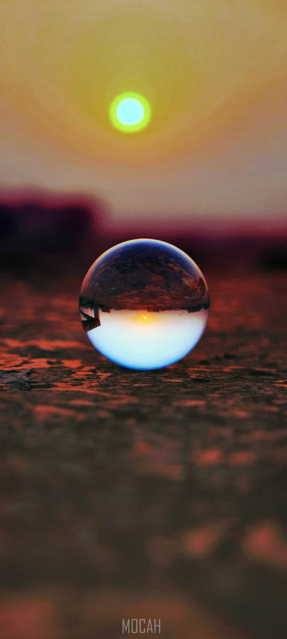 Realme 7 Water Droplet Reflection Wallpaper