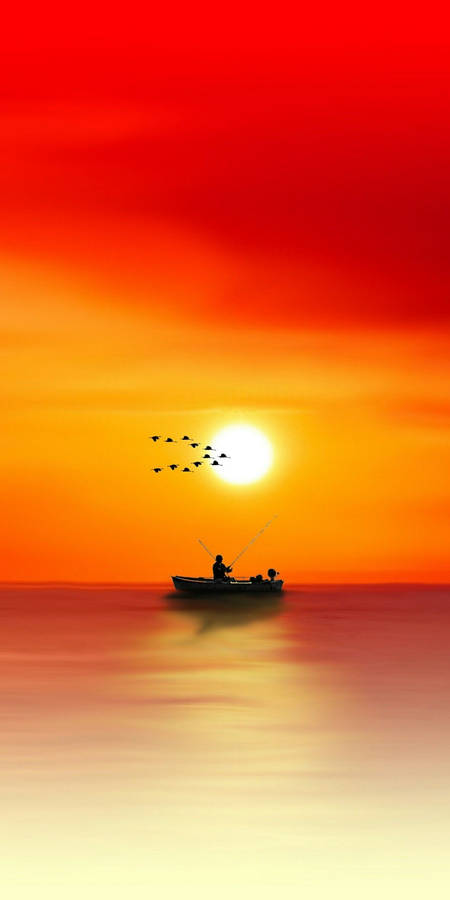 Realme Sunset At Sea Wallpaper