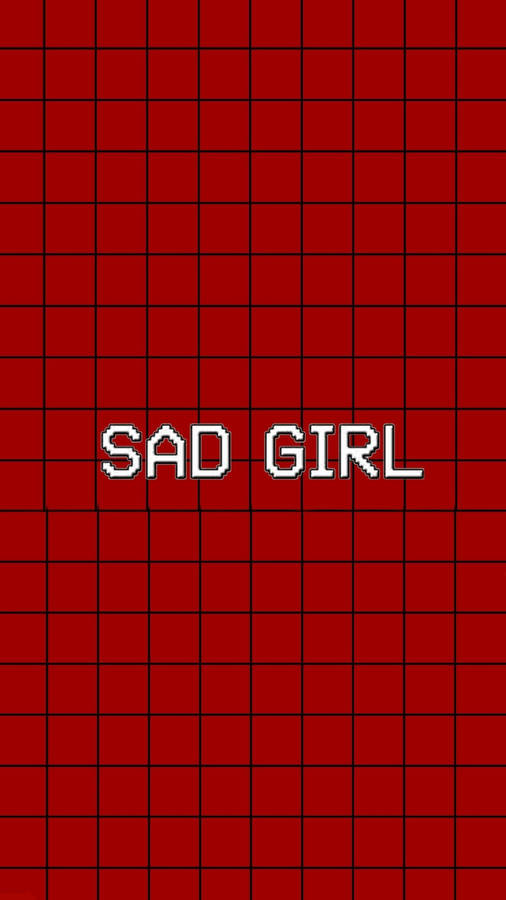 Red Aesthetic Sad Girl Text Wallpaper