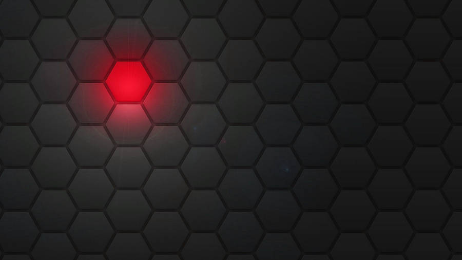 Red Among Black Hexagons Wallpaper