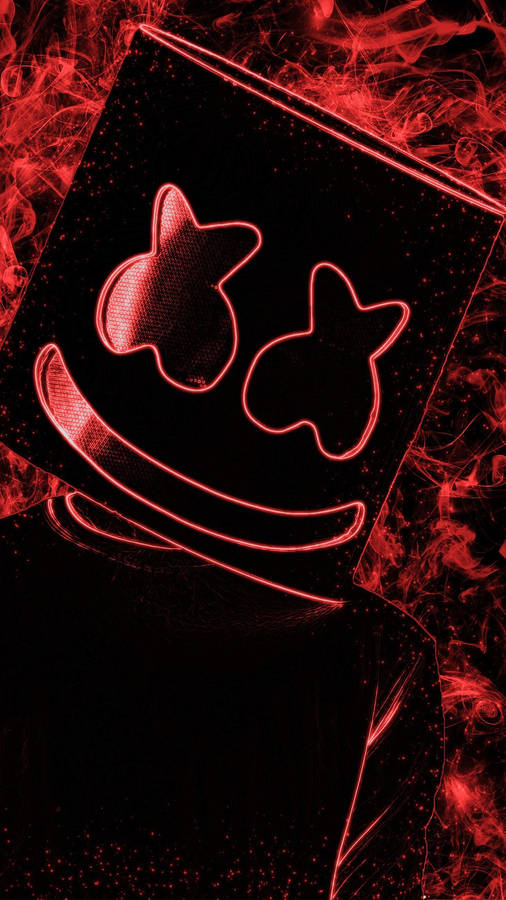 Red And Black Marshmello Smoky Wallpaper