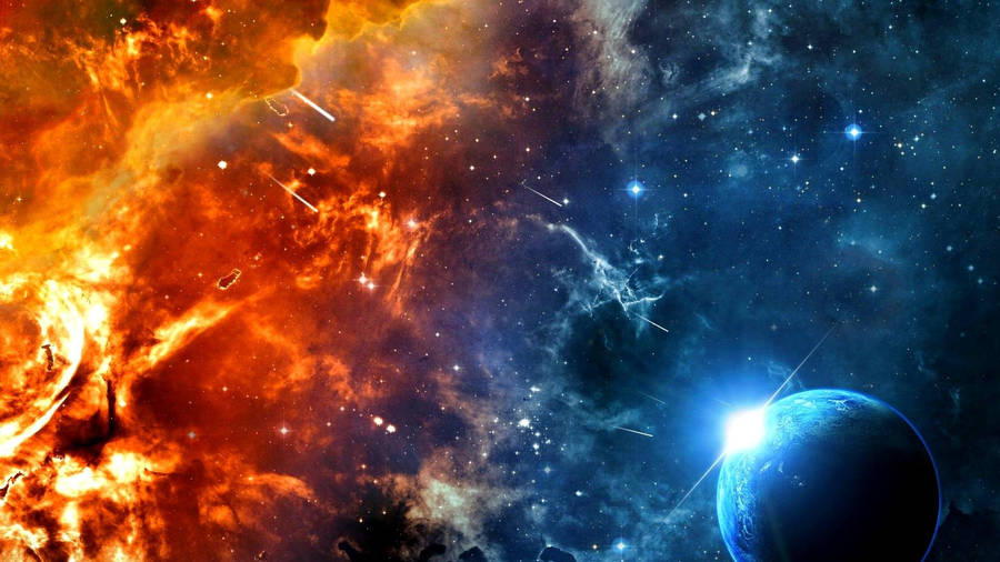 Red And Blue Nebula 1920x1080 Hd Space Wallpaper