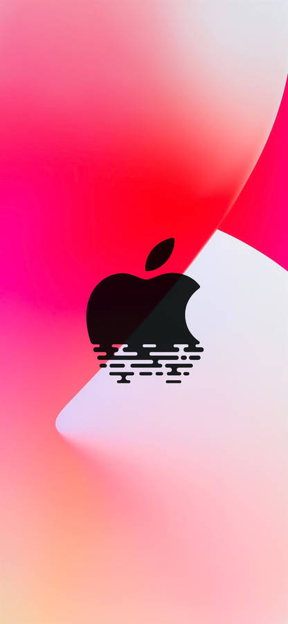 Red Apple Logo On Iphone 12 Wallpaper