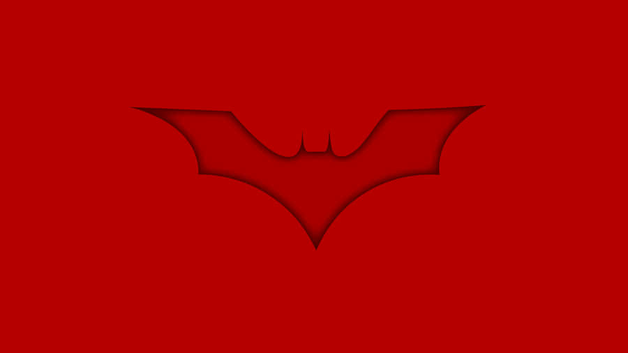 Red Batman Logo Jumping Off A Building Wallpaper