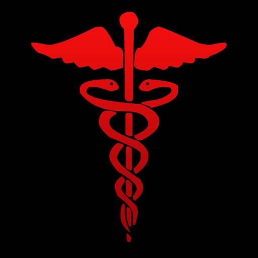 Red Caduceus Medical Symbol Wallpaper