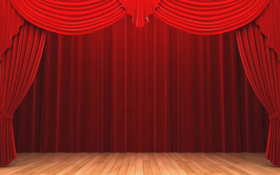 Red Curtain Stage Digital Art Wallpaper