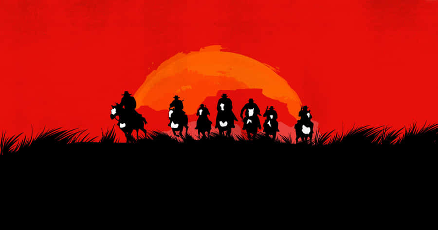 Red Dead Redemption2 Silhouette Art Wallpaper