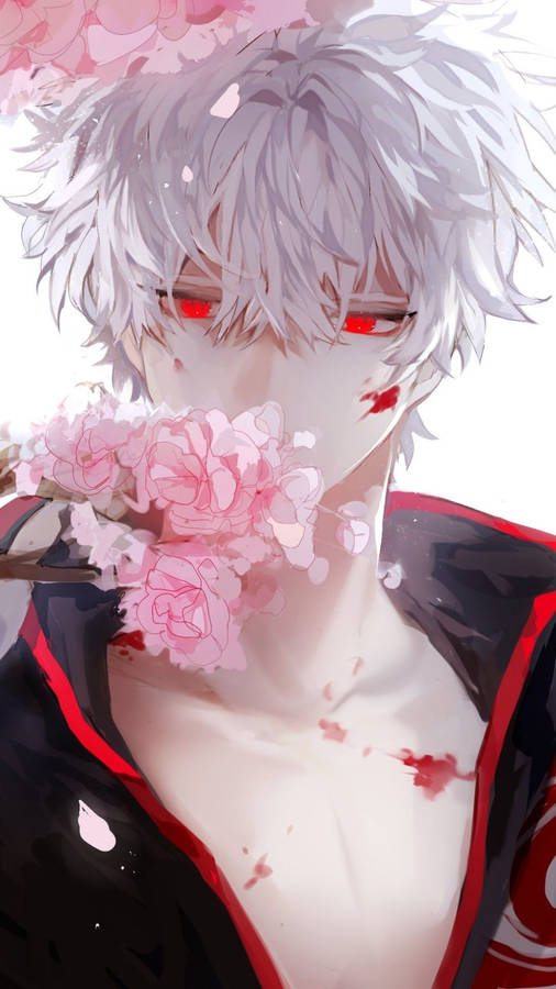 Red-eyed Aesthetic Anime Boy Wallpaper