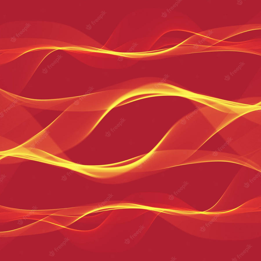Red Fire Ocean Waves Wallpaper