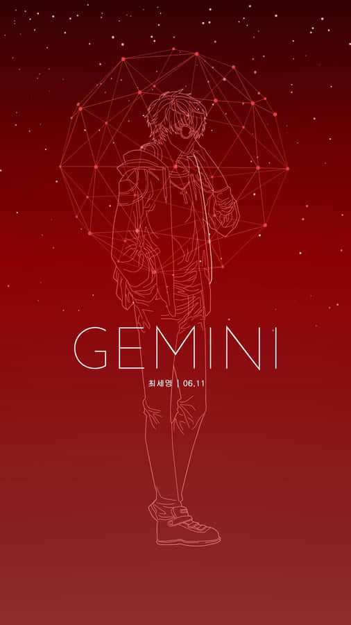 Red Gemini Astrology Iphone Wallpaper