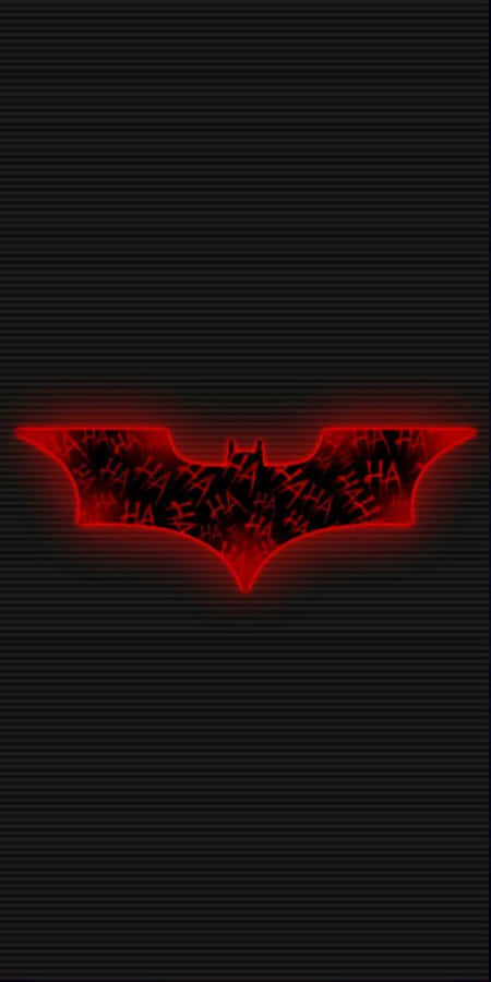Red Glow Batman Symbolon Black Background.jpg Wallpaper