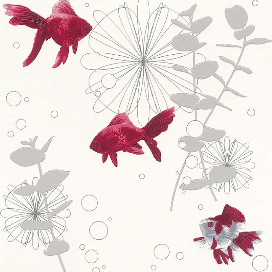 Red Goldfish Artistic Illustration Wallpaper