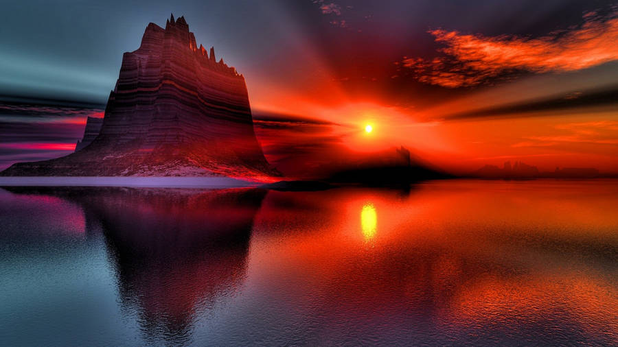 Red Mountain Perfect View Wallpaper