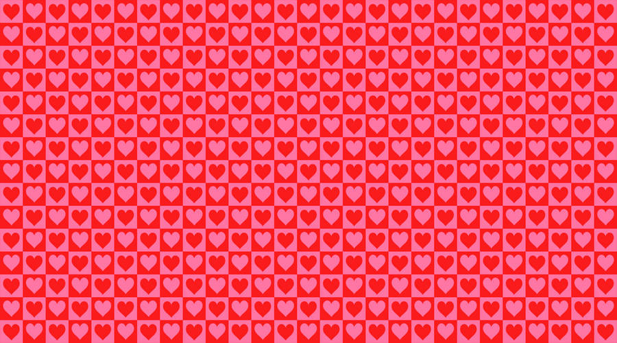 Red Pink Seamless Hearts Valentines Desktop Wallpaper
