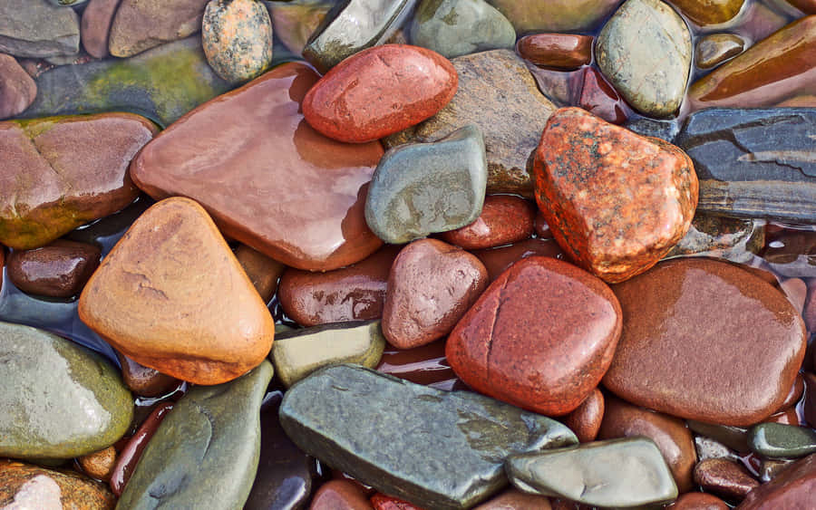 Red Rocks Pebble Gravel Stones Wallpaper
