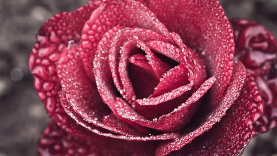 Red Rose Dewdrops4 K Wallpaper
