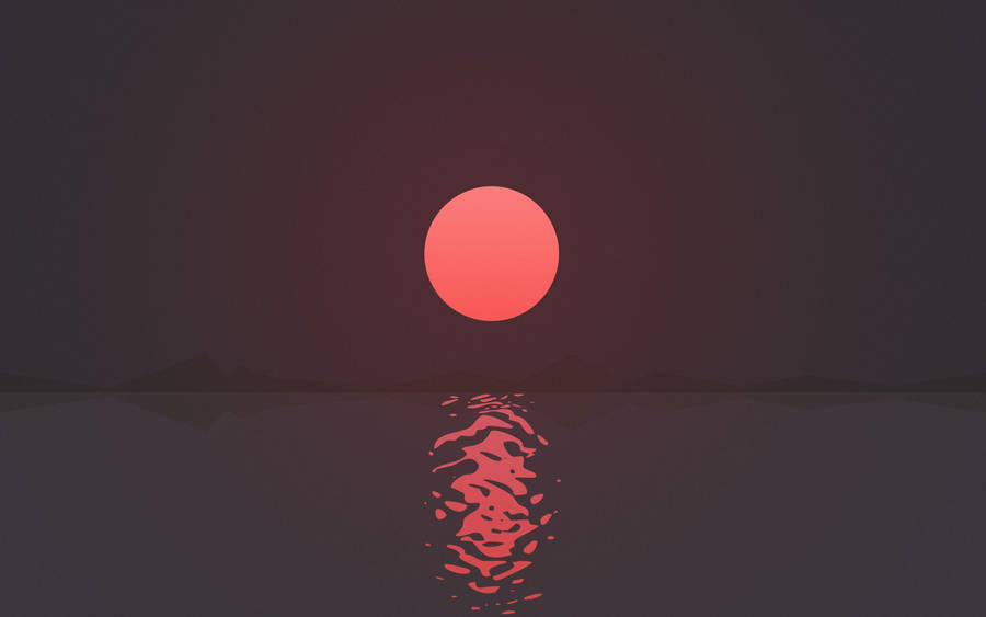 Red Sunset On Rippling Water Wallpaper