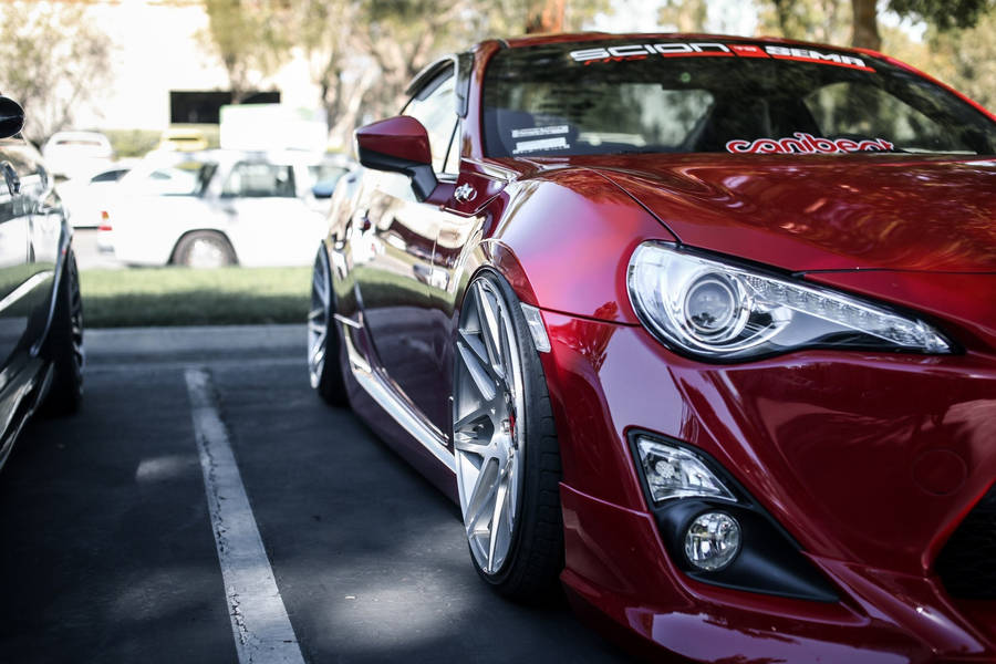 Red Supercar Koenigsegg With Carbon Fiber Exterior Wallpaper