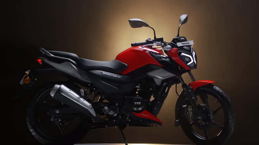 Red T V S Raider Motorcycle Profile Wallpaper