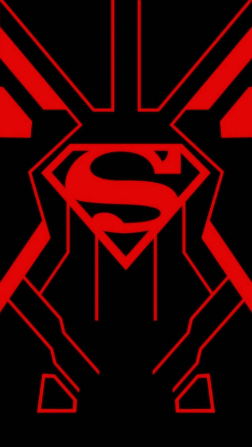 Red Techy Superman Symbol Iphone Wallpaper