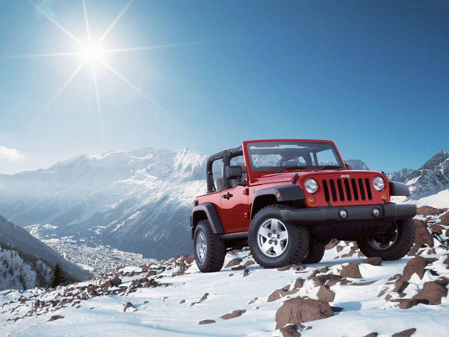 Red Wrangler Jeep Wallpaper