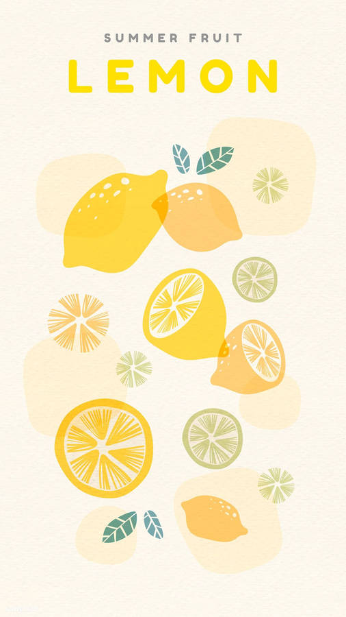 Refreshingly Zesty: A Summer Lemon Wallpaper