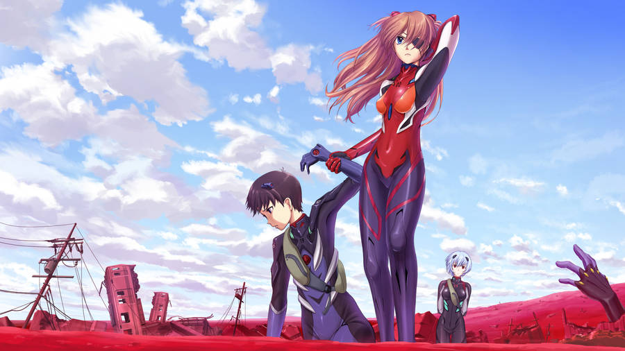 Rei Ayanami And Asuka Langley From Neon Genesis Evangelion Wallpaper