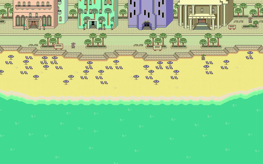 Relax In The Warm Sun At A Beach Resort In Earthbound Wallpaper