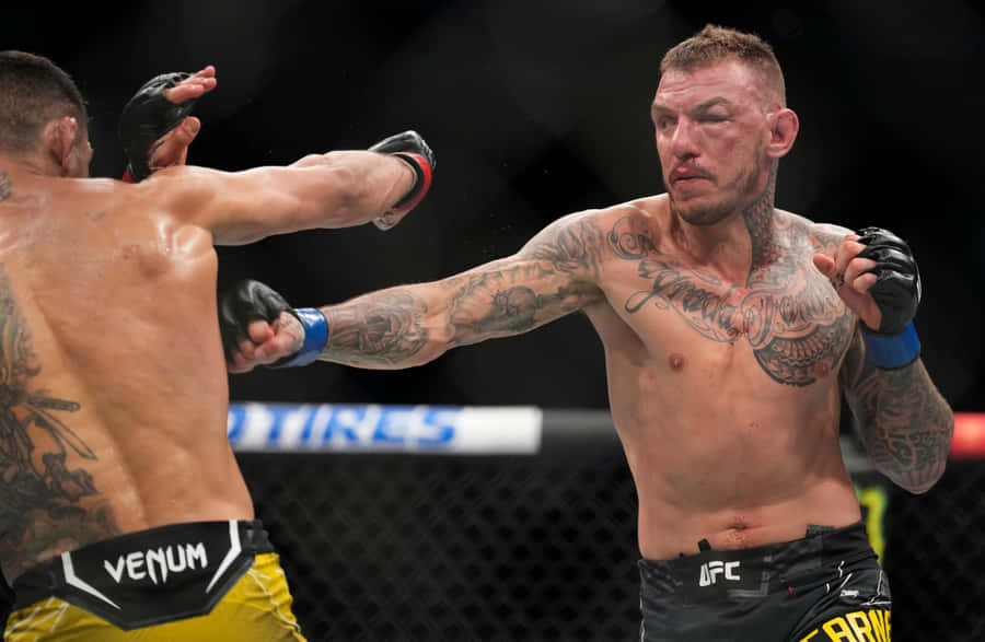 Renato Moicano Landing A Powerful Right Jab Wallpaper