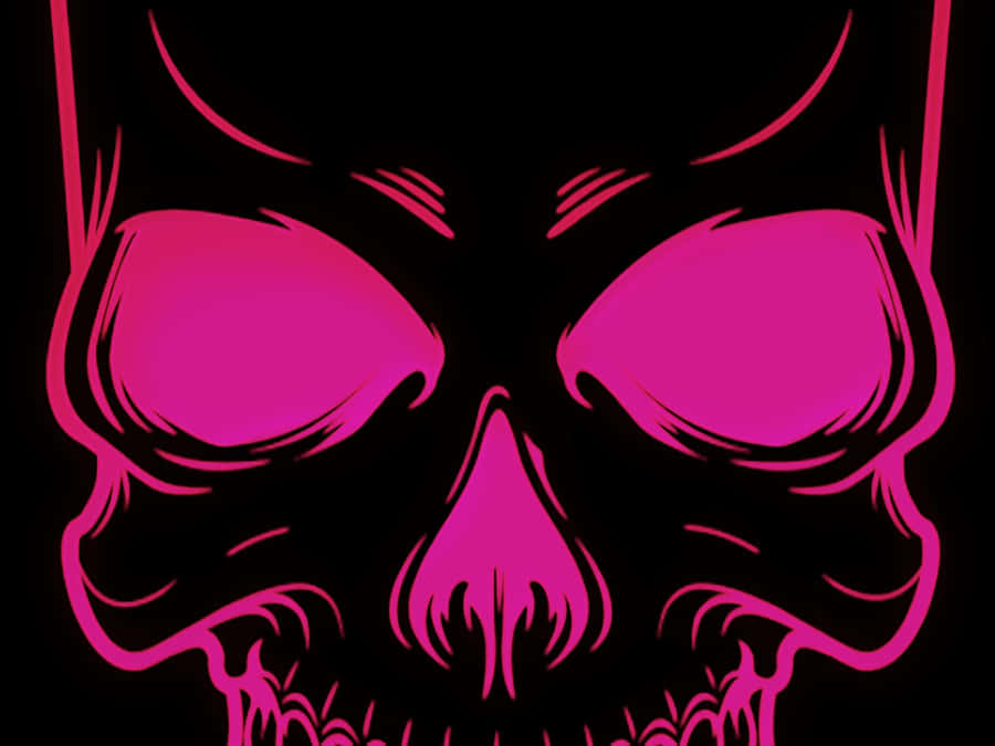 Represent A Fearless Attitude With Pink Skull Art Wallpaper