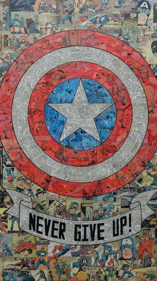 Retro Captain America With Shield And Star Wallpaper