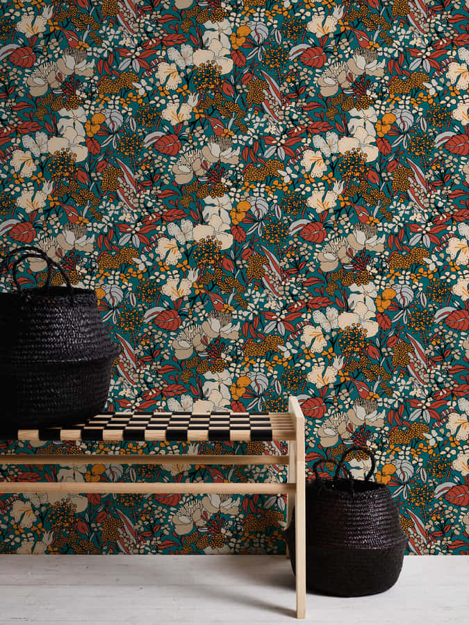 Retro Floral Wallpaper Interior Wallpaper
