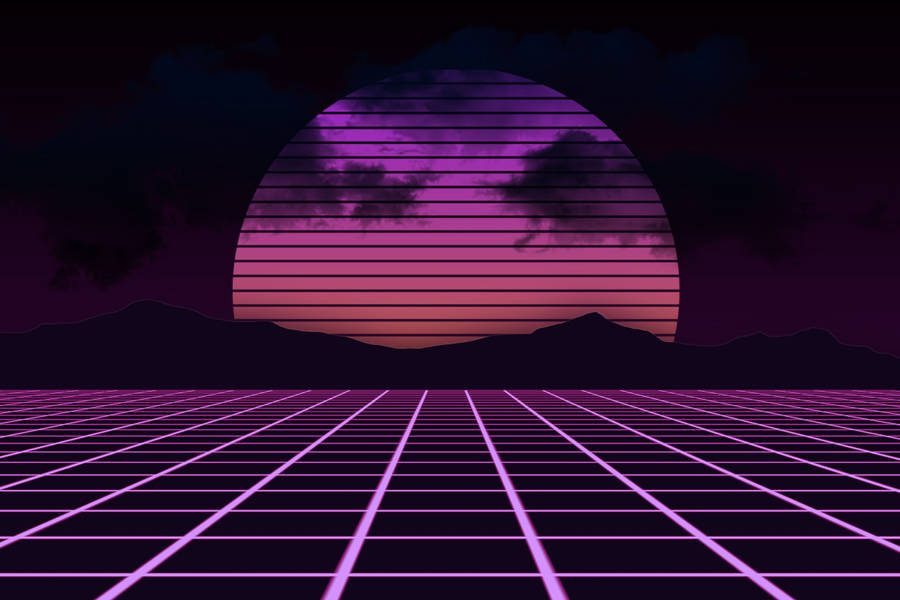 Retrowave Neon Landscape 4k Wallpaper