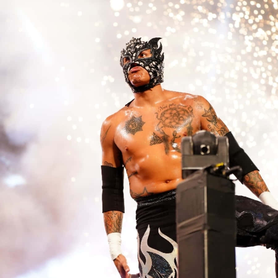 Rey Fenix Epic Photo Mexican Wrestler Fireworks Wallpaper