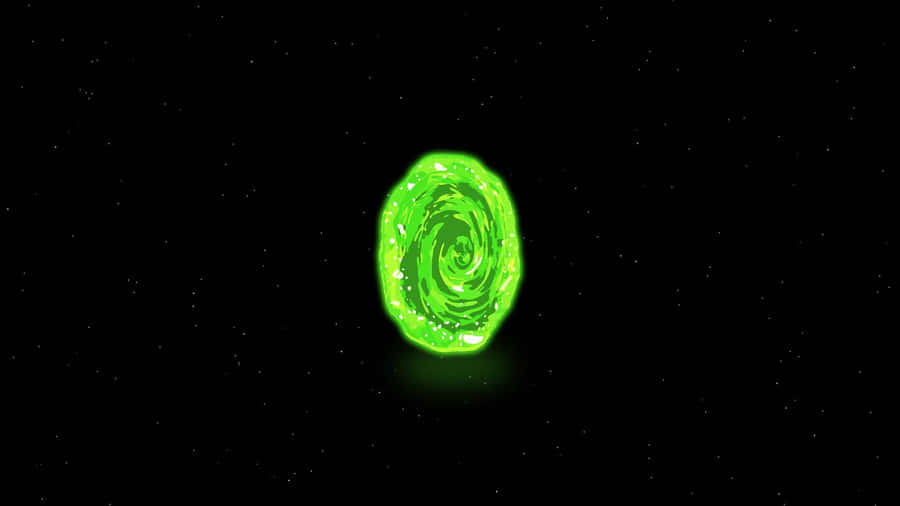 Rick And Morty Green Spiral Portal Wallpaper