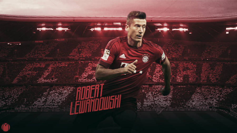 Robert Lewandowski Red Splash Art Wallpaper