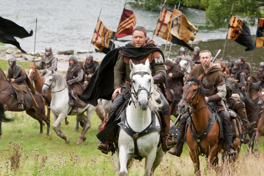 Robin Hood And Army On Horseback Wallpaper