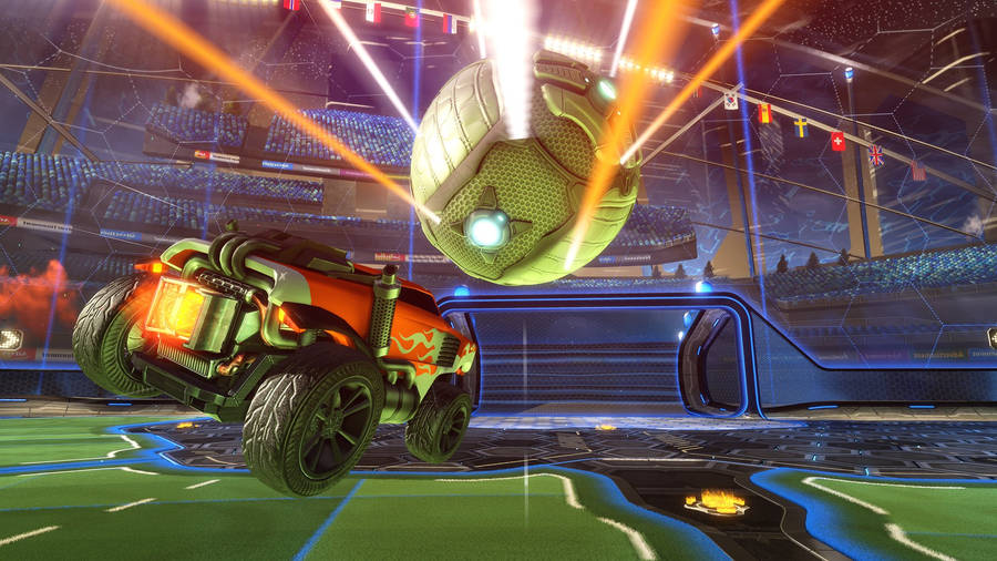 Rocket League Octane And Soccer Ball 1920x1080 Wallpaper