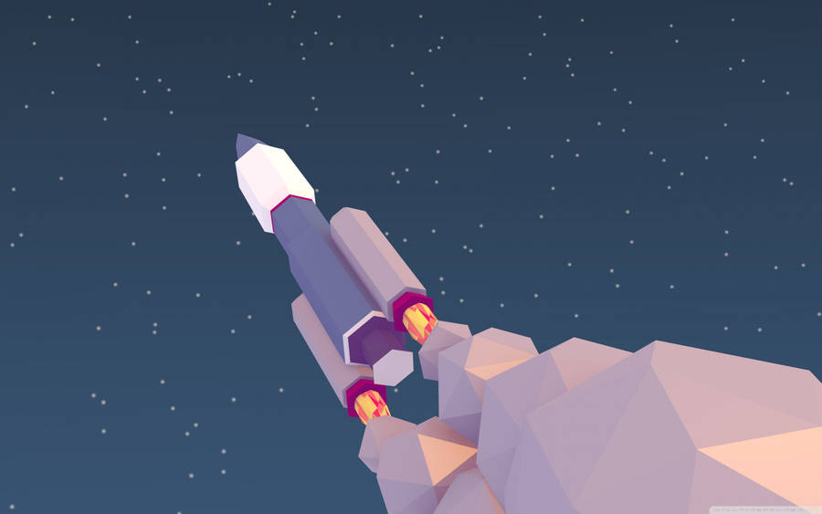 Rocket Polygon Art Wallpaper