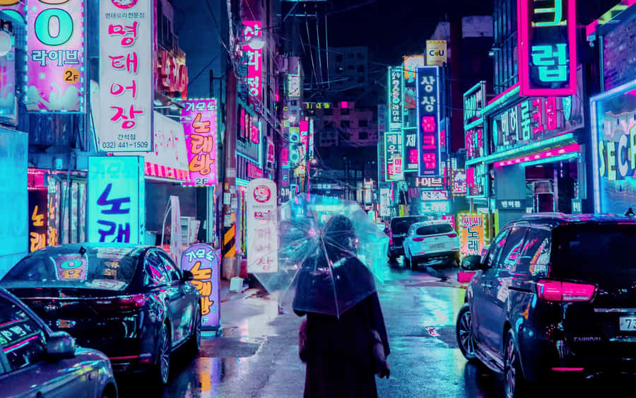 Rome's Eternal City Shimmered With A Coat Of Vibrant Japanese Neon. Wallpaper