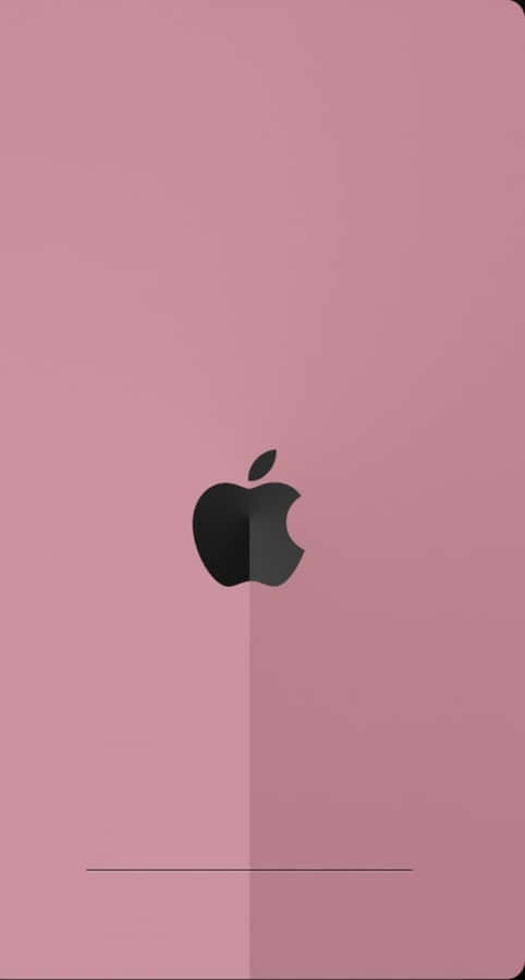 Rose Gold Apple With Black Stripe Wallpaper