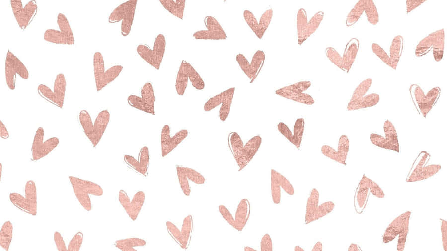 Rose Gold Heart Seamless Laptop Wallpaper