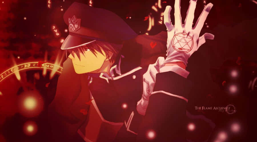 Roy Mustang Unleashing Flames Wallpaper