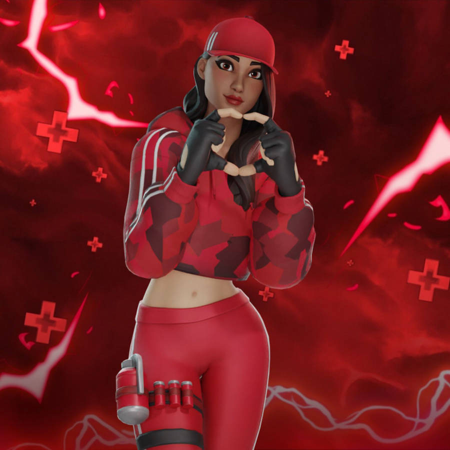 Ruby Fortnite Red Lightning Artwork Wallpaper