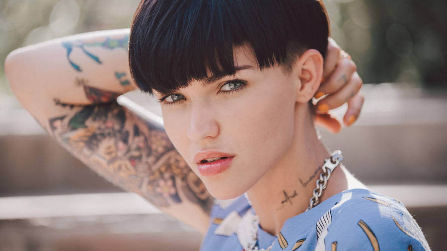 Ruby Rose Casual Bowl-cut Wallpaper