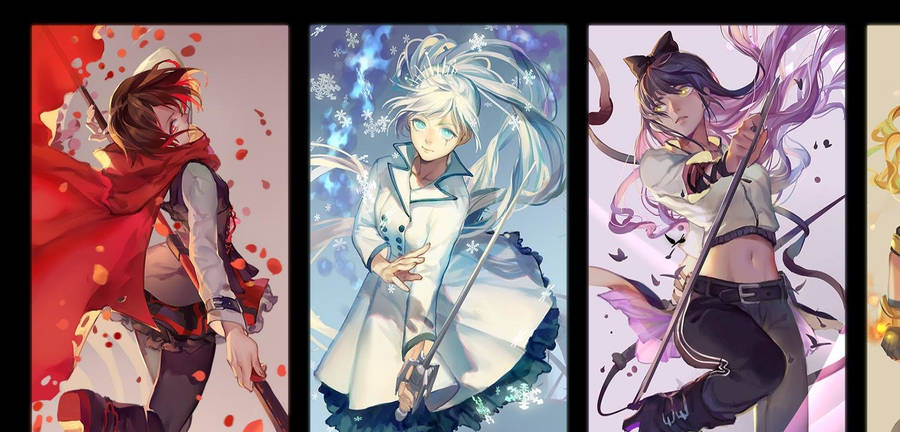 Ruby, Weiss, And Blake Of Team Rwby Wallpaper